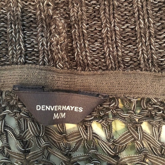 Denver Hayes eclectic Crochet Cropped Shrug Brown Vest  size medium - Picture 8 of 10